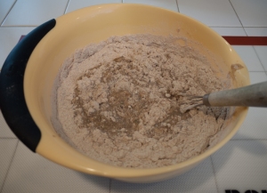 Adding most of the flour